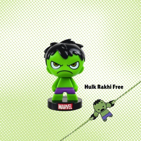 Marvel Avengers Superhero Hulk Bobblehead With Free Hulk Rakhi
