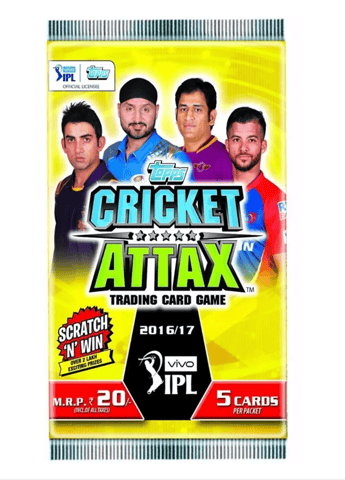Topps Cricket Attax Trading Card Game 2016/17 Vivo IPL - 1 Flow Pack of 5 cards