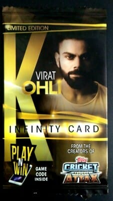 Topps Cricket Attax Limited Edition Virat Kohli Infinity Card - 1 Flow Pack of 1 card