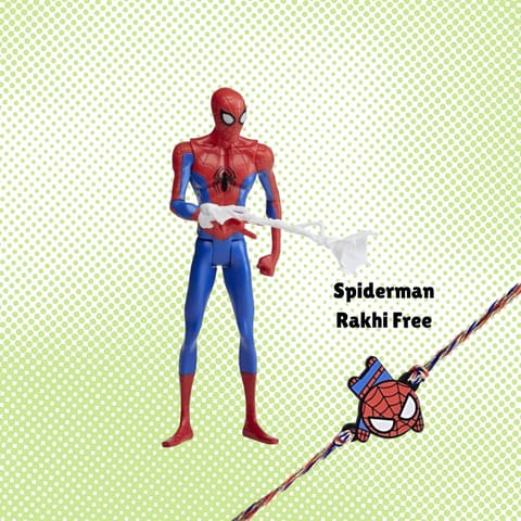Hasbro Marvel Spider-Man: Across the Spider-Verse Spider-Man Toy, 6-Inch-Scale Action Figure with Accessory And Free Spiderman Rakhi