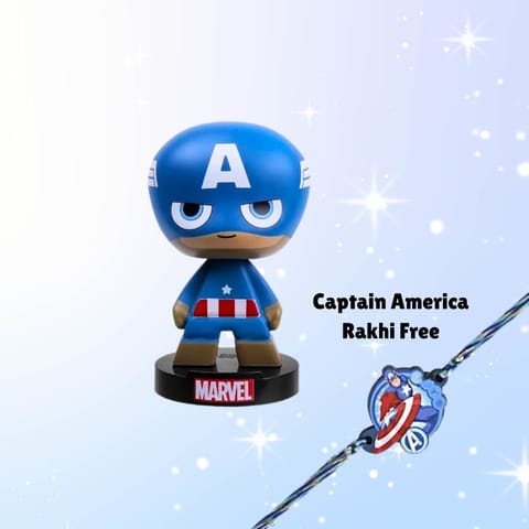 Marvel Avengers Bobblehead Captain America With Free Captain America Rakhi