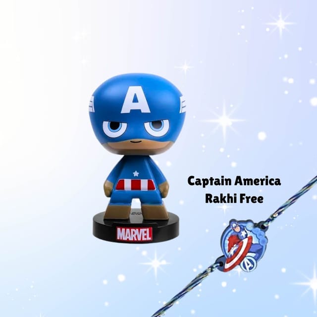 Marvel Avengers Bobblehead Captain America With Free Captain America Rakhi