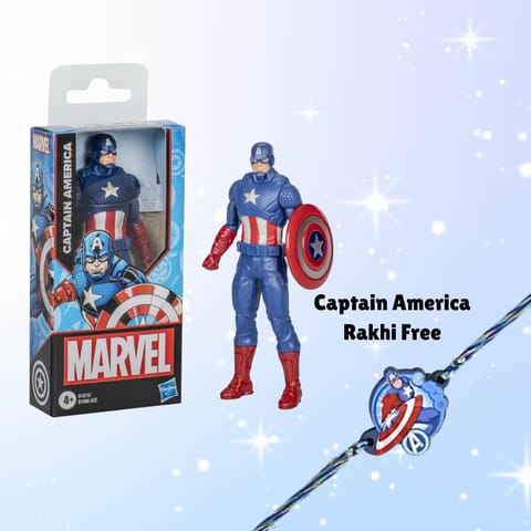 Hasbro Marvel Captain America Basic Action Figure 6 Inches With Free Captain America Rakhi