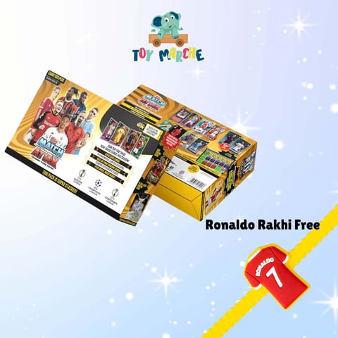 Topps UEFA Champions League Match Attax 24/25 Trading and Collectible Card Game - Carry Box Plus Edition With Free Ronaldo Rakhi