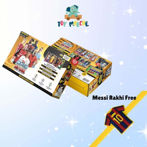 Topps UEFA Champions League Match Attax 24/25 Trading and Collectible Card Game - Carry Box Plus Edition With Free Messi Rakhi