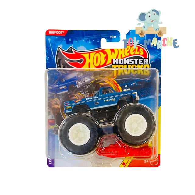 Hot Wheels Monster Trucks Bigfoot - Includes Crushed Car