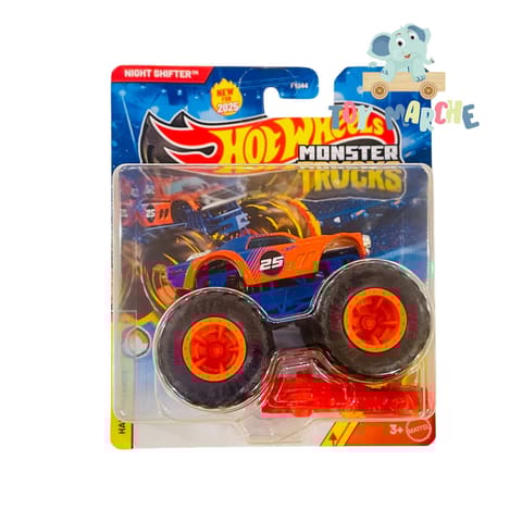 Hot Wheels Monster Trucks Night Shifter - Includes Crushed Car