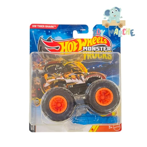 Hot Wheels Monster Trucks HW Tiger Shark - Includes Crushed Car