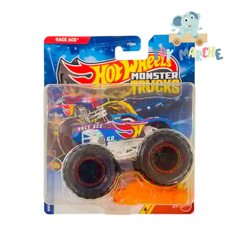 Hot Wheels Monster Trucks Race Ace - Includes Crushed Car