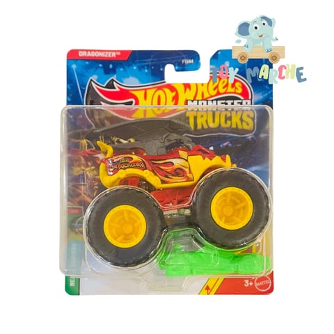 Hot Wheels Monster Trucks Dragonizer - Includes Crushed Car