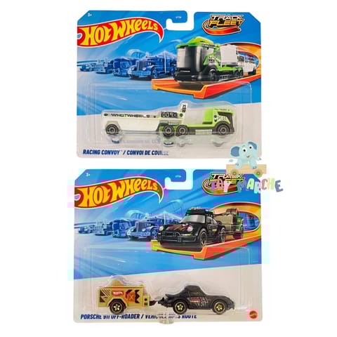 Hot Wheels Track Fleet 2025 - Racing Convoy And Porsche 911 Off-Roader