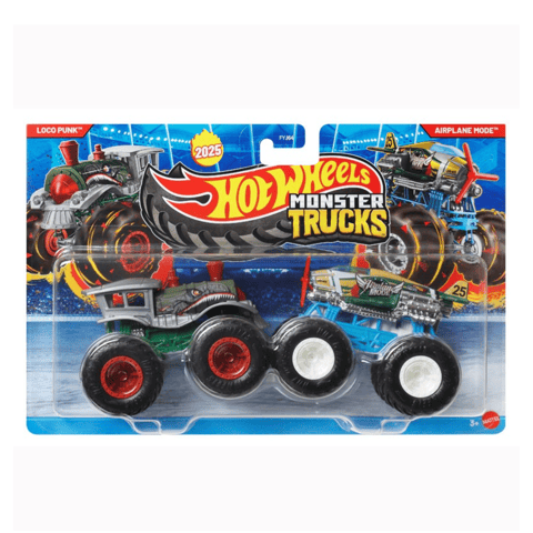 Hot Wheels Monster Trucks Loco Punk Vs Airplane Mode