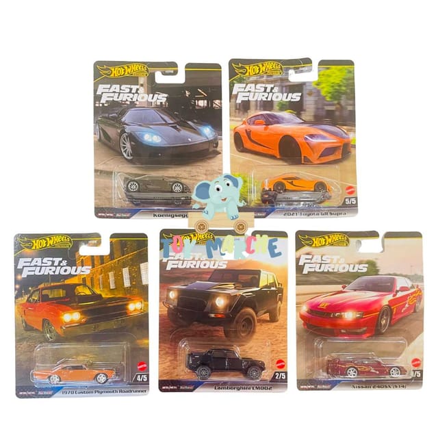 Hot Wheels Fast & Furious - Set of 5 Cars