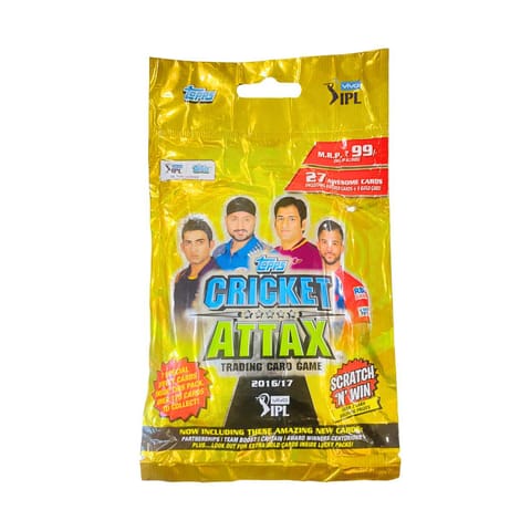 Topps Cricket Attax Trading Card Game 2016/17 Vivo IPL - 1 Flow Pack of 27 Cards