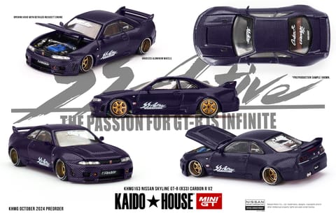 Mini GT 163 Kaido House Nissan Skyline GTR R33 Active Carbon R V2