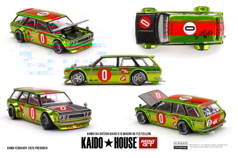 Mini GT Kaido House 164 Datsun KAIDO 510 Wagon OG Flo Yellow