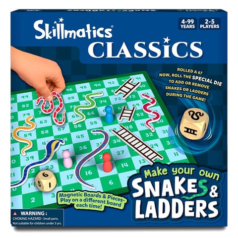 Skillmatics Snakes & Ladders Magnetic & Customisable Board Game with a Twist