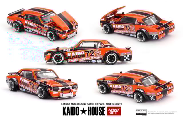 Mini GT Kaido House 195 Nissan Skyline 2000GT-R (KPGC10) Kaido Racing V1