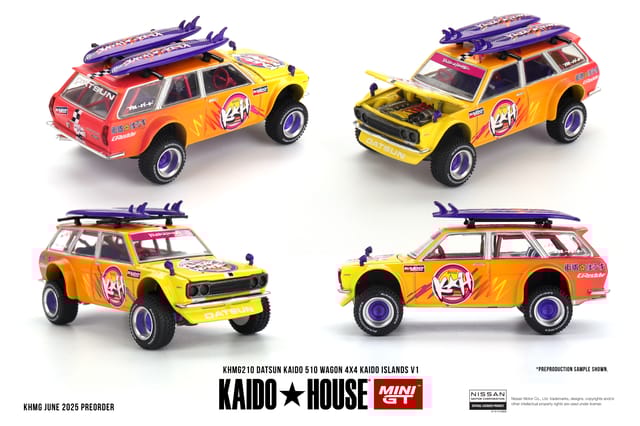 Mini GT Kaido House 210 Datsun KAIDO 510 Wagon 4x4 Kaido ISLANDS V1