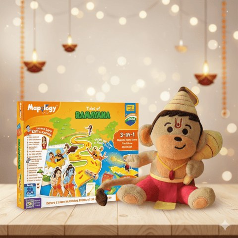 Mapology Tales of Ramayana + Hanuman Plush Toy – Divine Learning & Cuddly Fun Combo