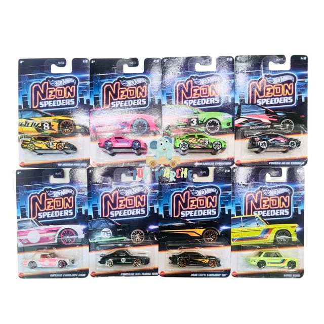 Hot Wheels Neon Speeders - Set Of Eight Cars