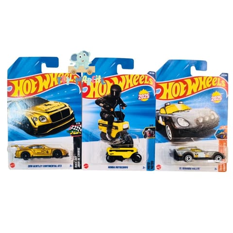 Hot Wheels 2018 Bentley Continental GT3, Honda Motocompo And El Segundo Rallye