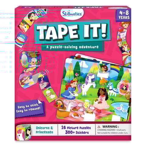 Skillmatics Tape It: Unicorns & Princesses Sticker Puzzle Activity