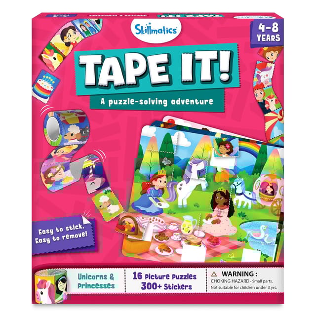 Skillmatics Tape It: Unicorns & Princesses Sticker Puzzle Activity