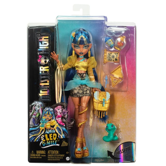 Monster High Cleo De Nile Fashion Doll With Pet Hissette And Accessories