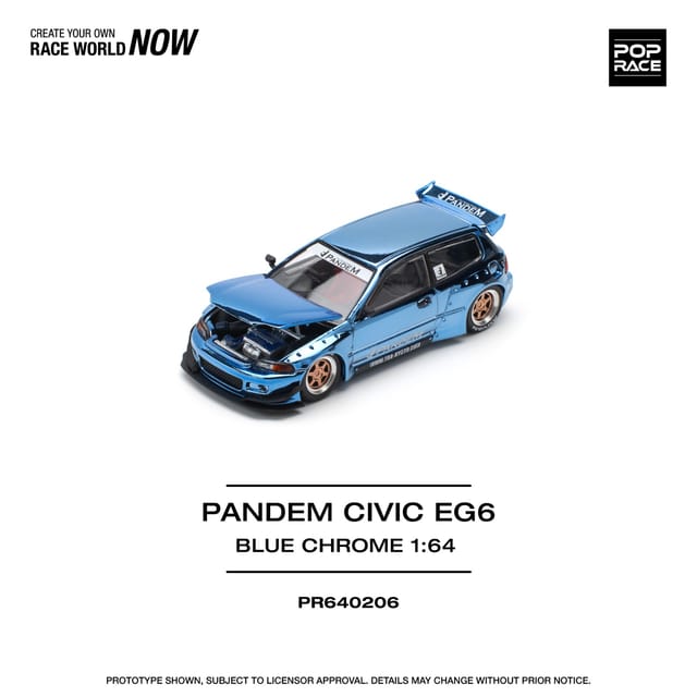 POP RACE Pandem Civic EG6 Blue Chrome - PR640206