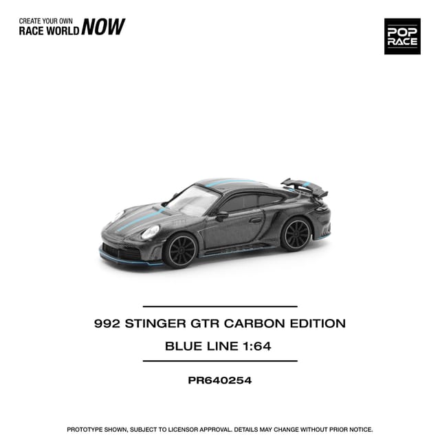 POP RACE 992 Stinger GTR Carbon Edition Blue Line - PR640254