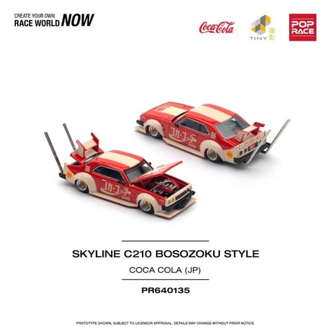POP RACE Skyline C210 Bosozoku Style Coca Cola JP - PR640135