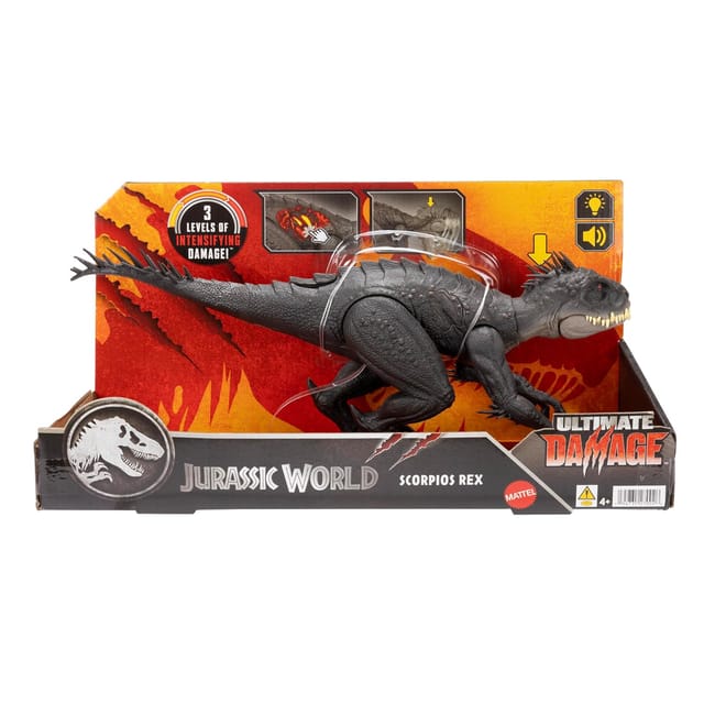 Jurassic World Ultimate Damage Scorpios Rex Dinosaur Toy Figure With Damage