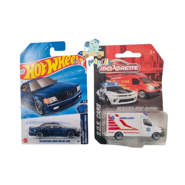 Hot Wheels '89 Mercedes-Benz 560 Sec AMG And Majorette Mercedes-Benz Sprinter