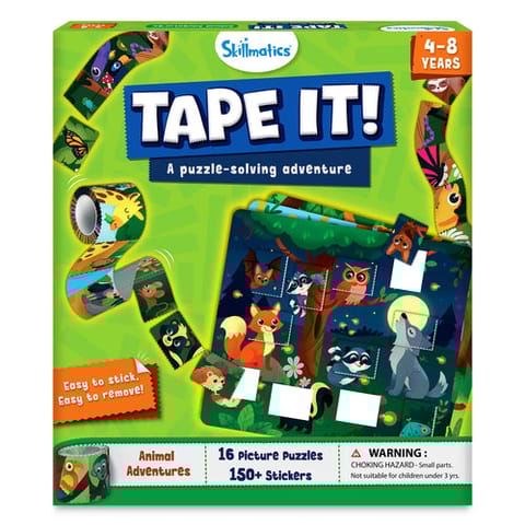 Skillmatics Tape It: Animal Adventures | Sticker Puzzle Activity