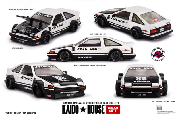 Mini GT 180 Toyota AE86 Sprinter Trueno Kaido Street V1