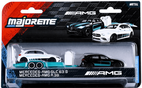 Majorette Mercedes-AMG Deluxe Trailer - Mercedes-AMG GLC 63S and Mercedes-AMG A 35