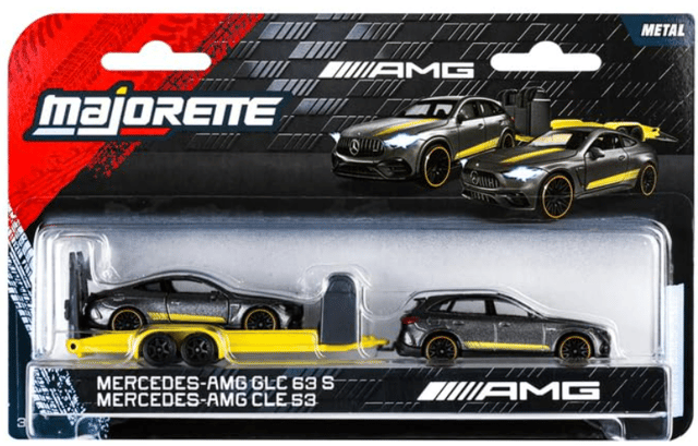 Majorette Mercedes-AMG Deluxe Trailer - Mercedes-AMG GLC 63S and Mercedes-AMG CLE 53
