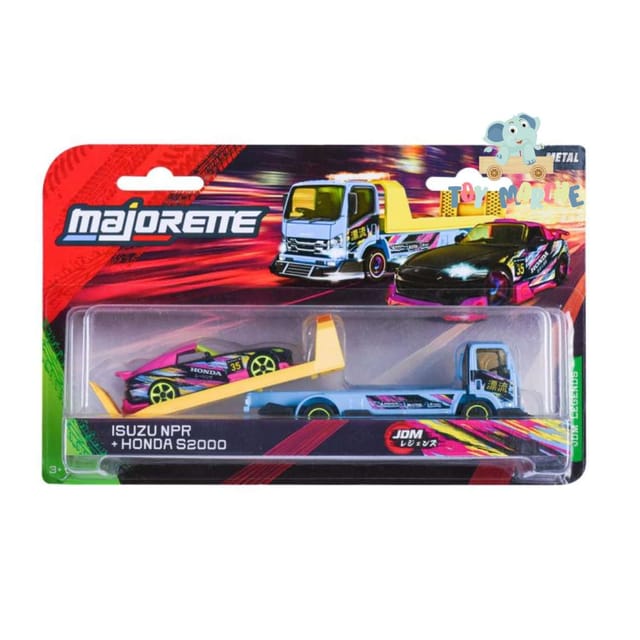 Majorette JDM Legends Tuning Transporter Isuzu NPR + Honda S2000