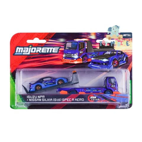 Majorette JDM Legends Tuning Transporter Isuzu NPR + Nissan Silvia (S15) Spec R Aero