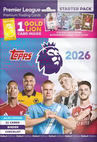 Topps Premier League 2026 Starter Pack With 1 Gold Lion Card Inside