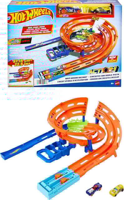 Hot Wheels Extreme Loop Circuit Set – 2 Cars, High-Speed Loops, Easy Storage!