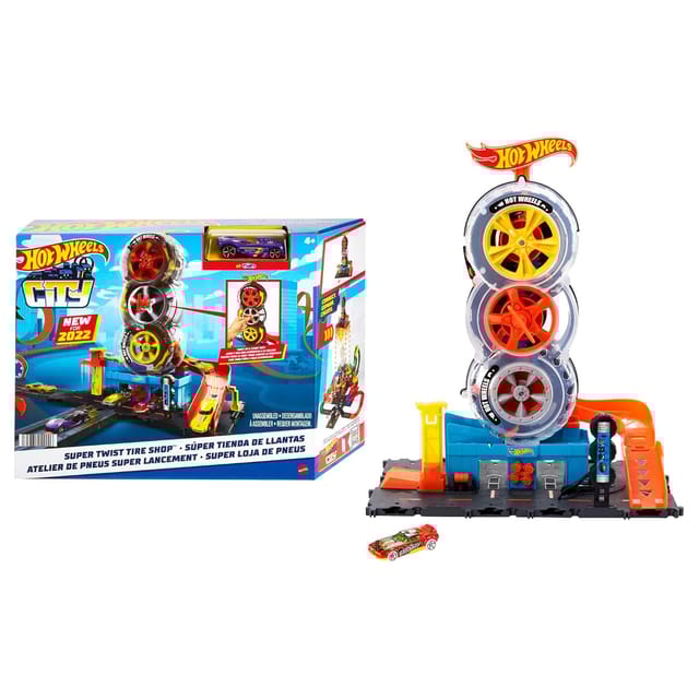 Hot Wheels City Super Twist Tire Shop Playset