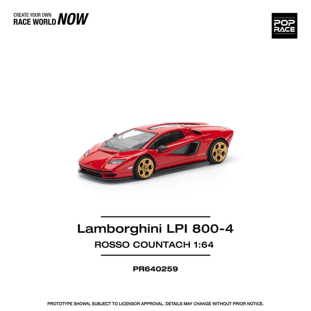 POP RACE Lamborghini Countach LPI-800 - Rosso - PR640259
