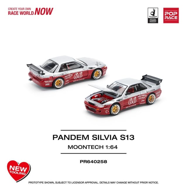 POP RACE Pandem Silvia S13 - Moontech Red New Tooling - PR640258