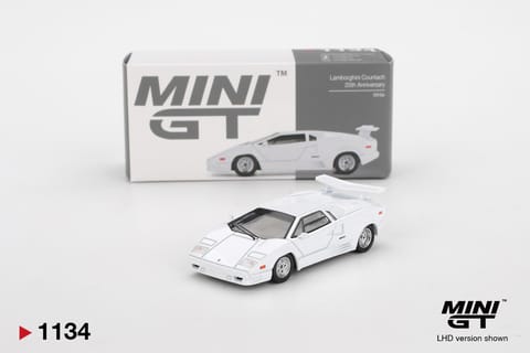 Mini GT 1134 Lamborghini Countach 25th Anniversary White