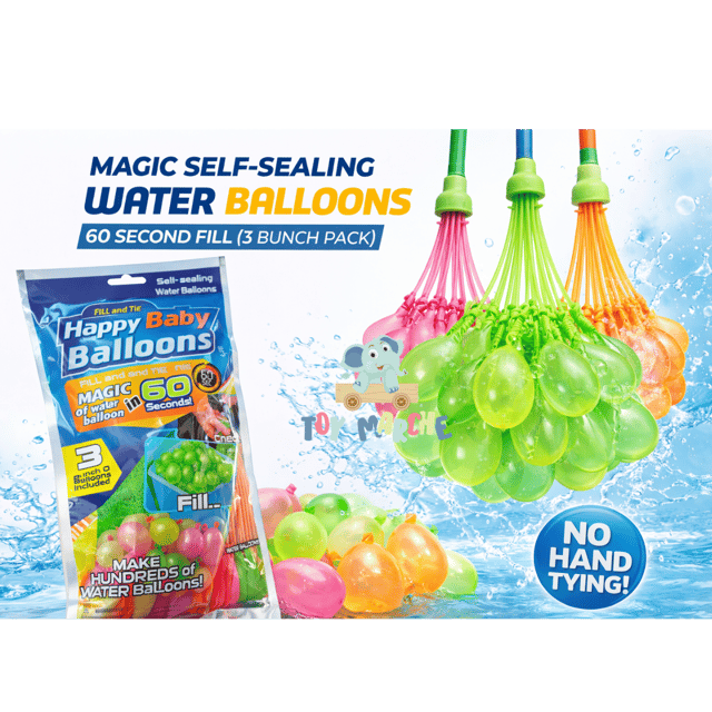 Magic Self-Sealing Water Balloons – 60 Second Fill (3 Bunch Pack)