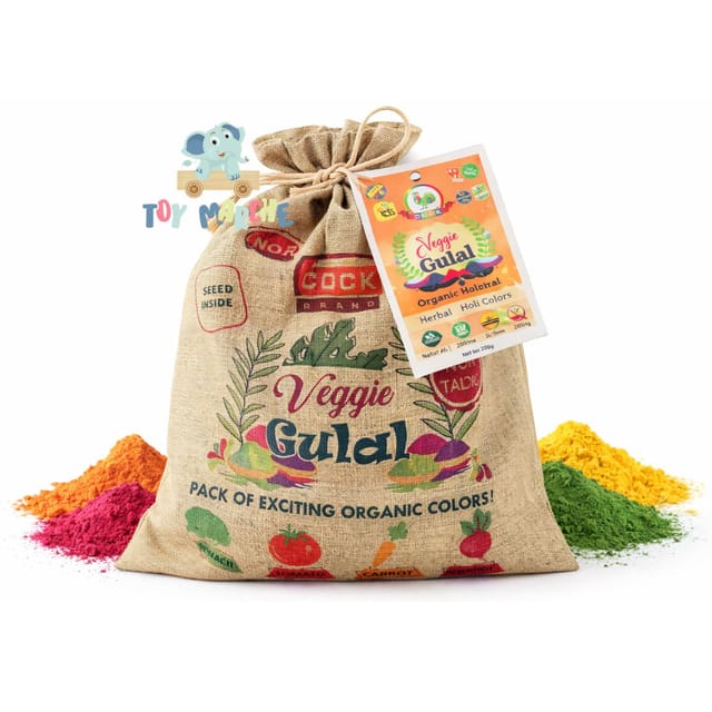 Veggie Gulal – Organic Herbal Holi Colors (Jute Gift Pack)