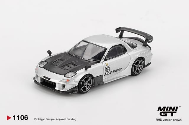Mini GT 1106 Mazda RX-7 RE-Amemiya Silver Metallic