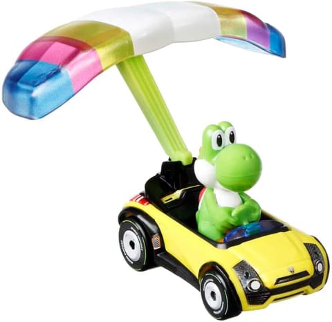 Hot Wheels MarioKart - Yoshi Standard Kart with Parafoil